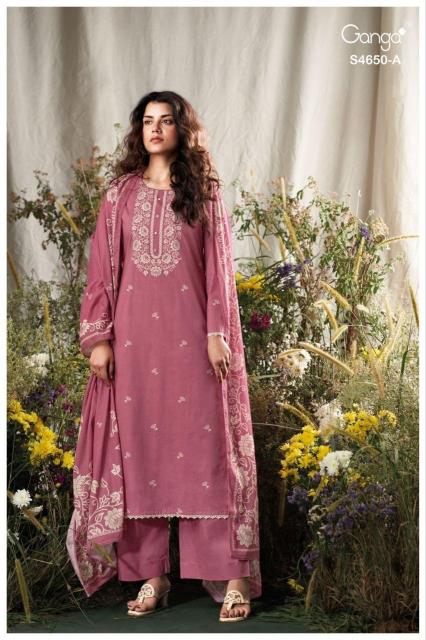 Ganga gynela 4650 dress material wholesaler new tt market ring road surat